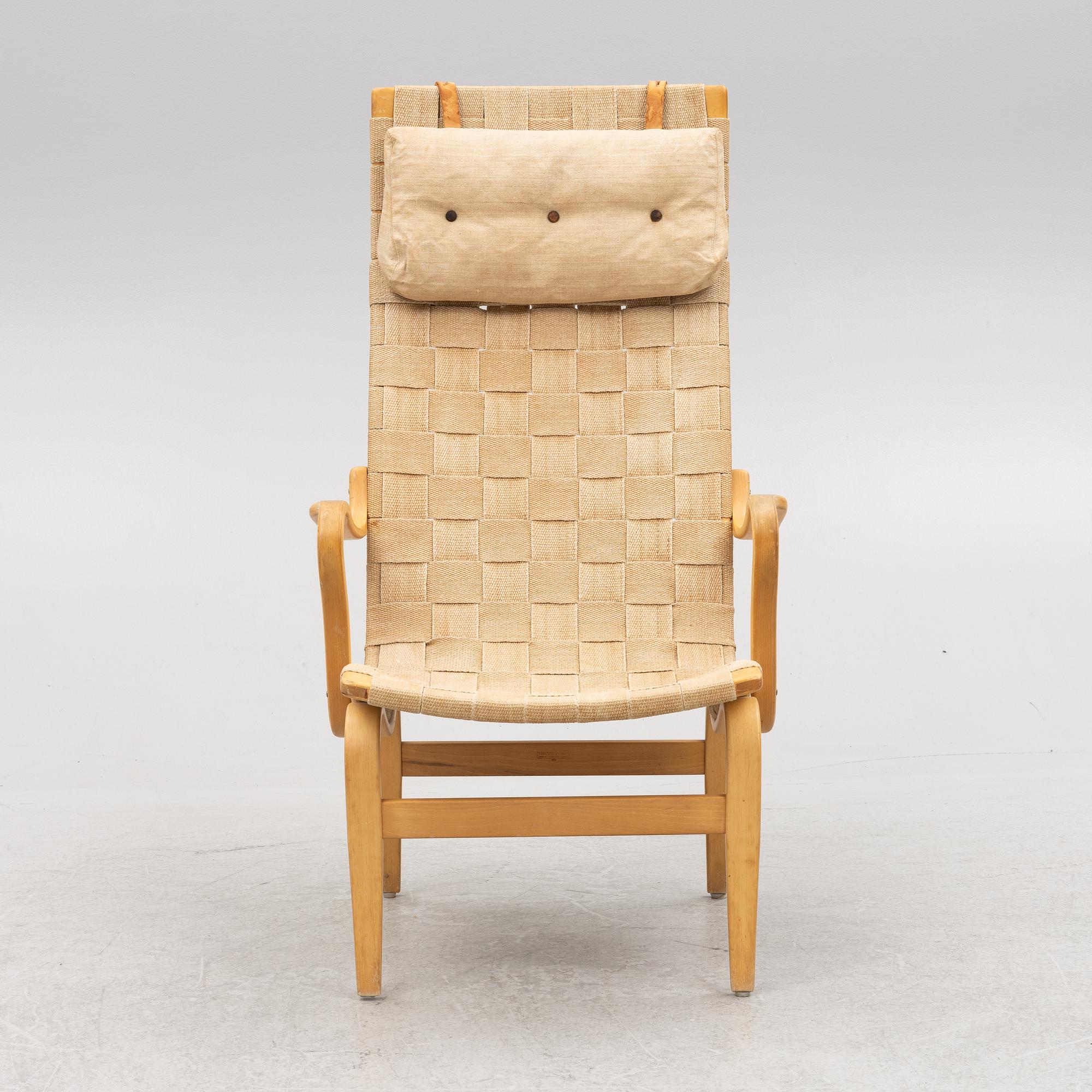 Bruno Mathsson, An 'Eva high' armchair, Firma Karl Mathsson, Värnamo, 1972.