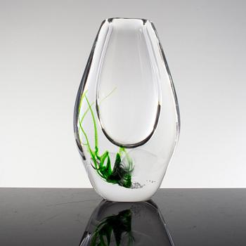 A VICKE LINDSTRAND glass vase, Kosta, Sweden.