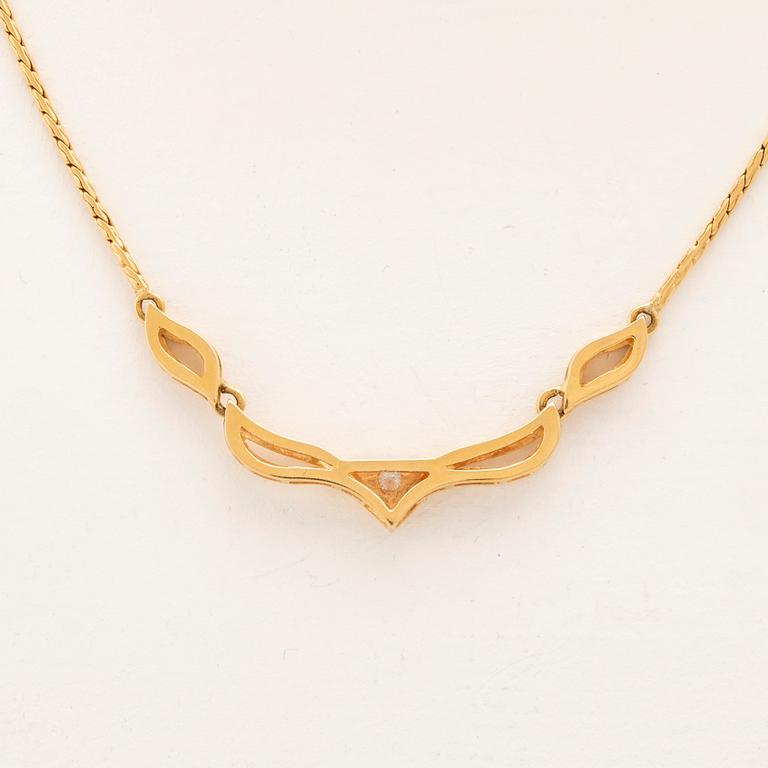An 18K gold necklace set with a round brilliant cut diamond Heribert Engelbert Stockholm.