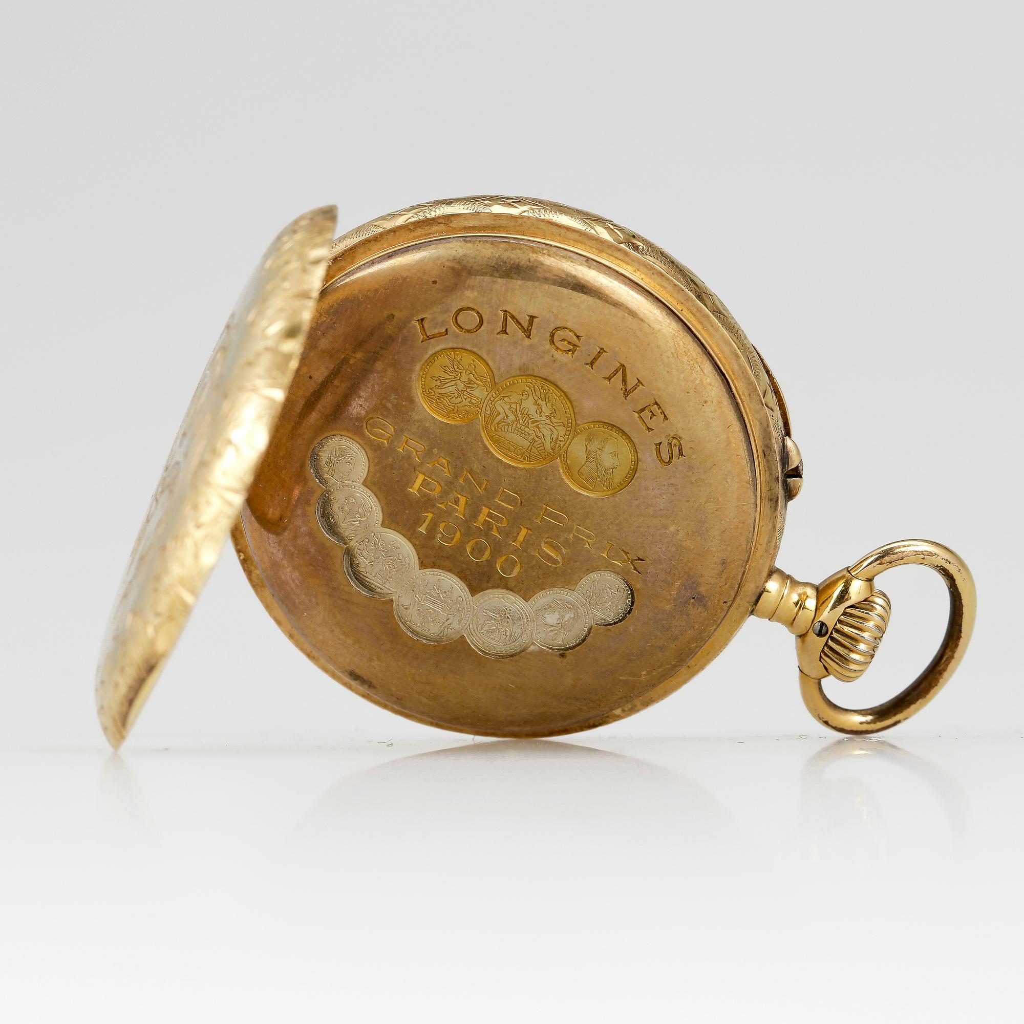 FICKUR / DAMUR, guld 18k, Longines, Grand Prix, Paris, 1900.