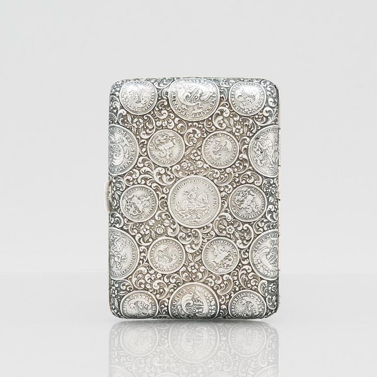 Georg Adam Scheid, cigarettetui, silver, Wien, Österrike-Ungern (1882-1921).