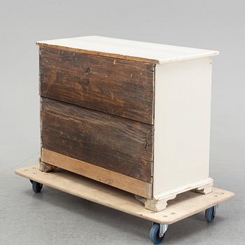 A painted chest of drawers, mid 18th Century.