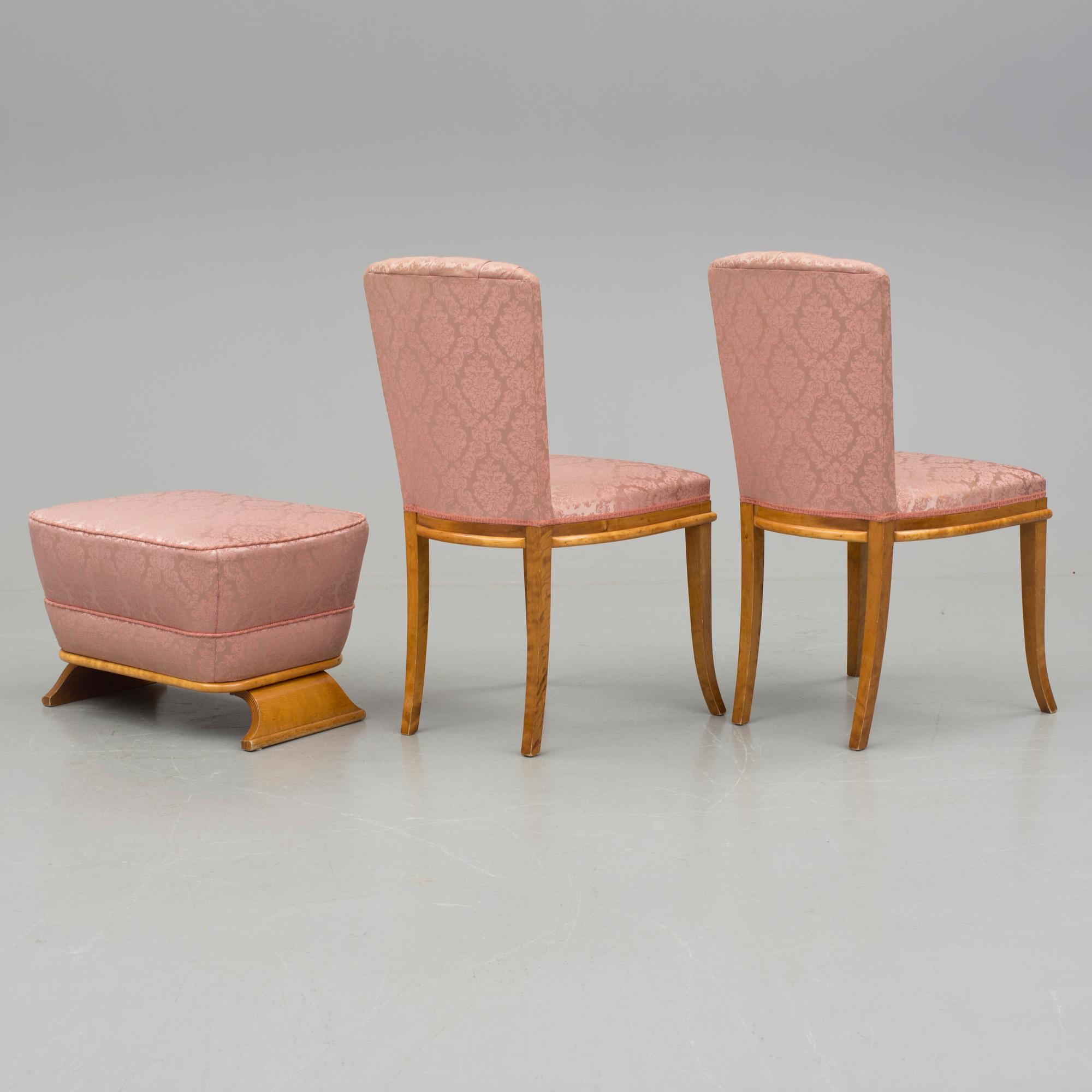 SALONGSMÖBLEMANG, Art Déco, 4 delar, 1940-tal.