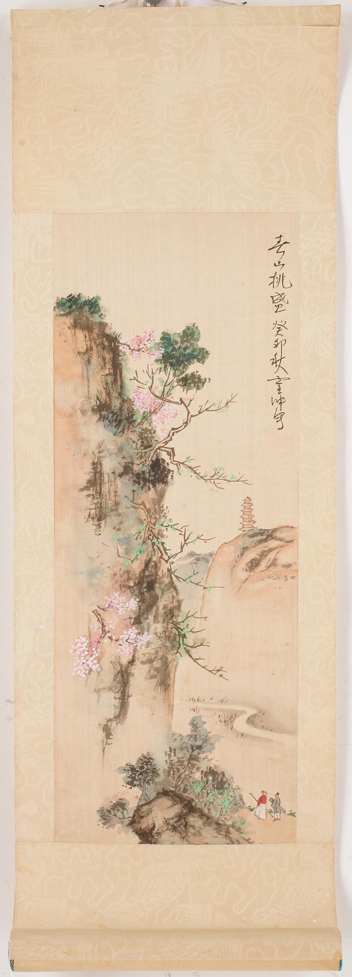 OKÄNDA KONSTNÄRER, rullmålningar 5 st. Japan, 1900-tal.