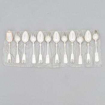 Coat of arms of Helsinki silver spoons, 39 pcs, Turku Finland 1936 - 1974.