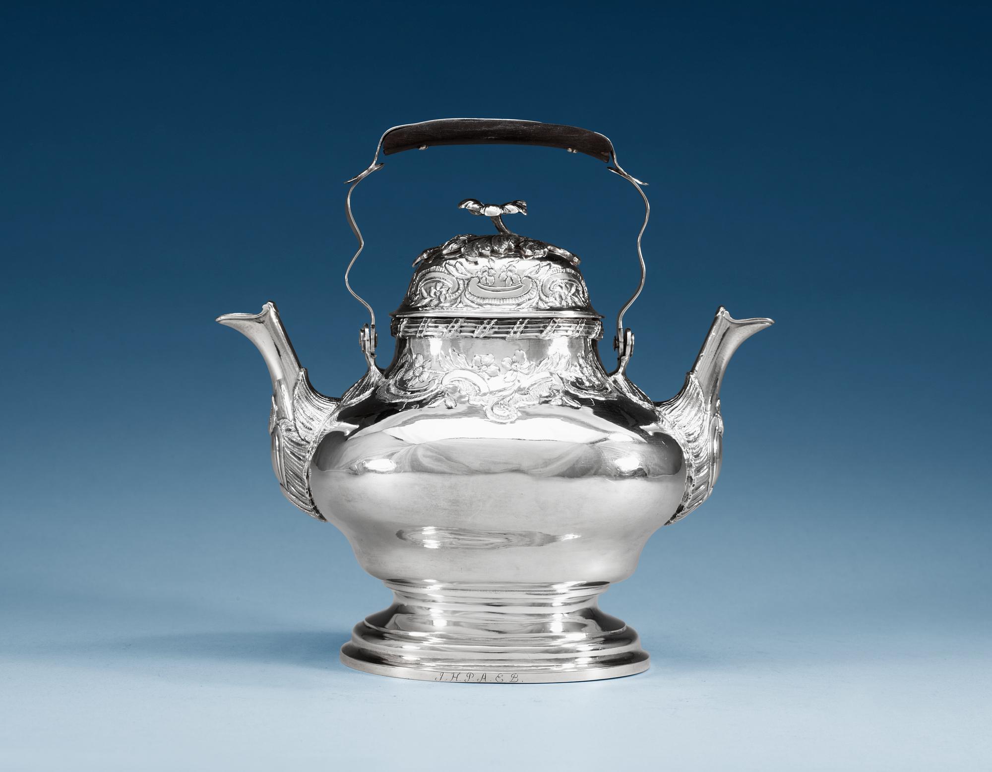 A SWEDISH SILVER DUBBLE SPOUTED TEA-POT, Makers mark of Anders Schotte, Uddevalla 1779.