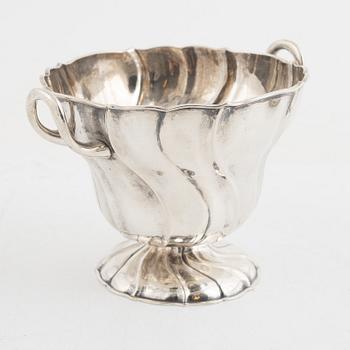 A silver bowl and a box with cover, including Denmark, mid 19th Century.