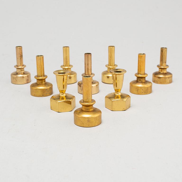 HANS-AGNE JAKOBSSON, 10 brass candlesticks,