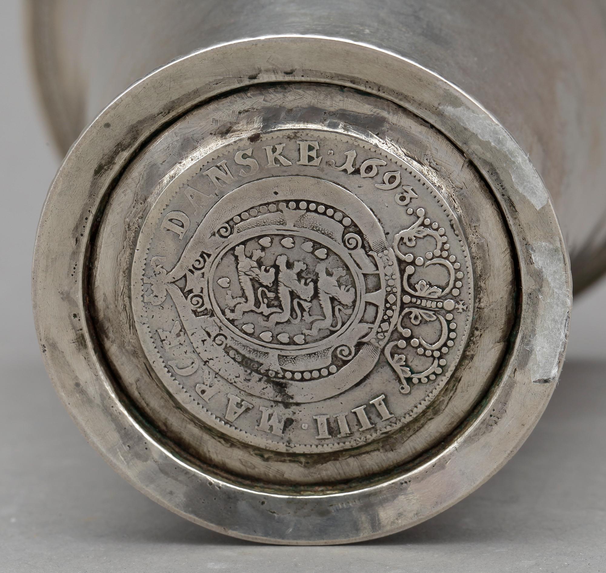 BÄGARE, silver, Hans Petter Vogt, Kristianstad, 1793. Vikt ca 193 gram.