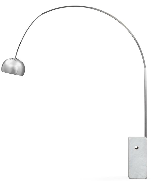 ACHILLE & PIER CASTIGLIONE, golvlampa, "Arco" för Flos, Nave, Italien.