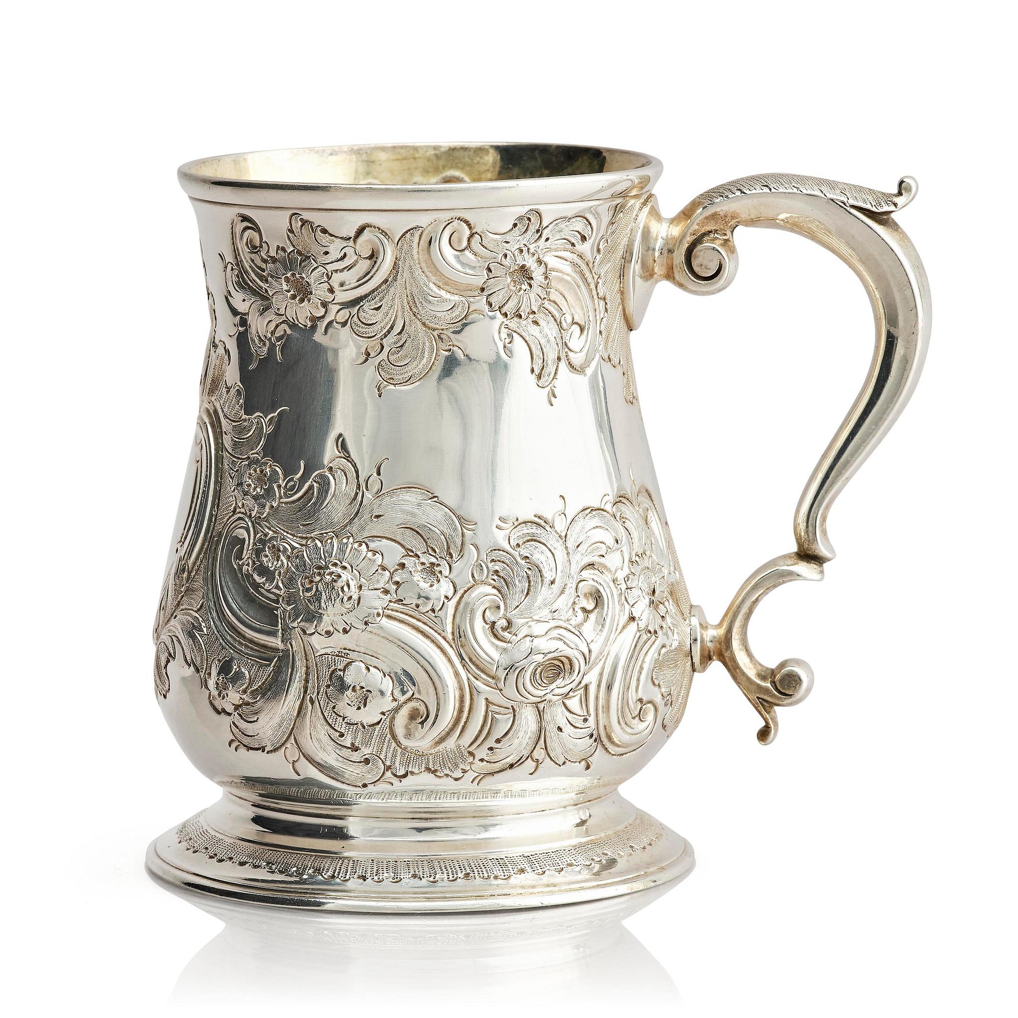 Thomas Whipham, stop/mugg, silver, London 1754.