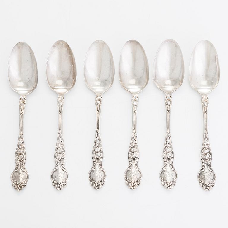 R. Wallace & Sons, bestickuppsättning, 29 dlr, sterling silver, "Violet", Connecticut, Usa tidigt 1900-tal.