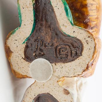 Gunnar Nylund, figurine with a chamotte stoneware glaze, Rörstrand, mid-20th century.
