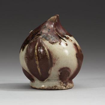 A peach shaped stone ware water sprinkler, Korea, 19th Century.