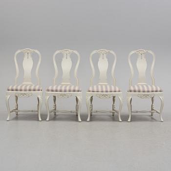 A set of four rococo style chiars, second half of the 20th century.