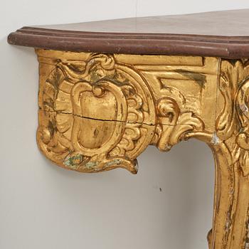 Konsolbord, troligen Danmark, 1700-talets andra hälft, Rokoko.