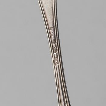 Seven silver spoons, Sweden, 1810-1913.