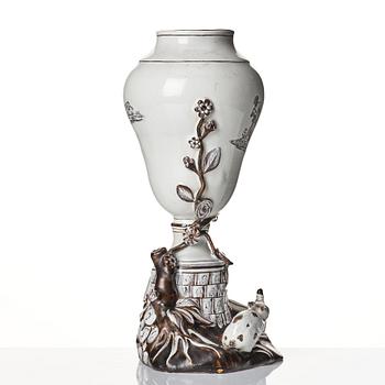 A Swedish Marieberg faience vase, 18th Century.