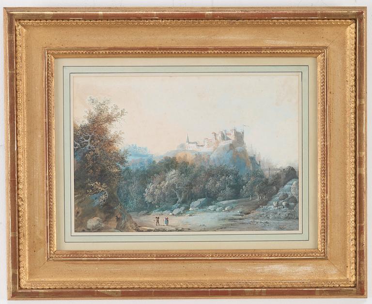 Louis Belanger, Borg på en klippa i landskap.