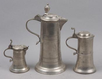 KANNOR, 3 st, tenn, 1800-1900-tal.