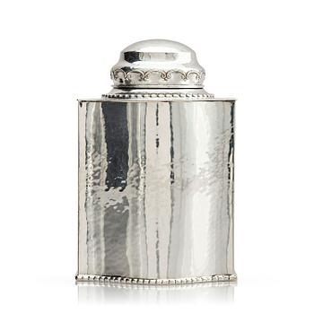 533. Carl Fredrik Carlman, an 830/1000 silver tea caddy, Stockholm, Sweden 1926.