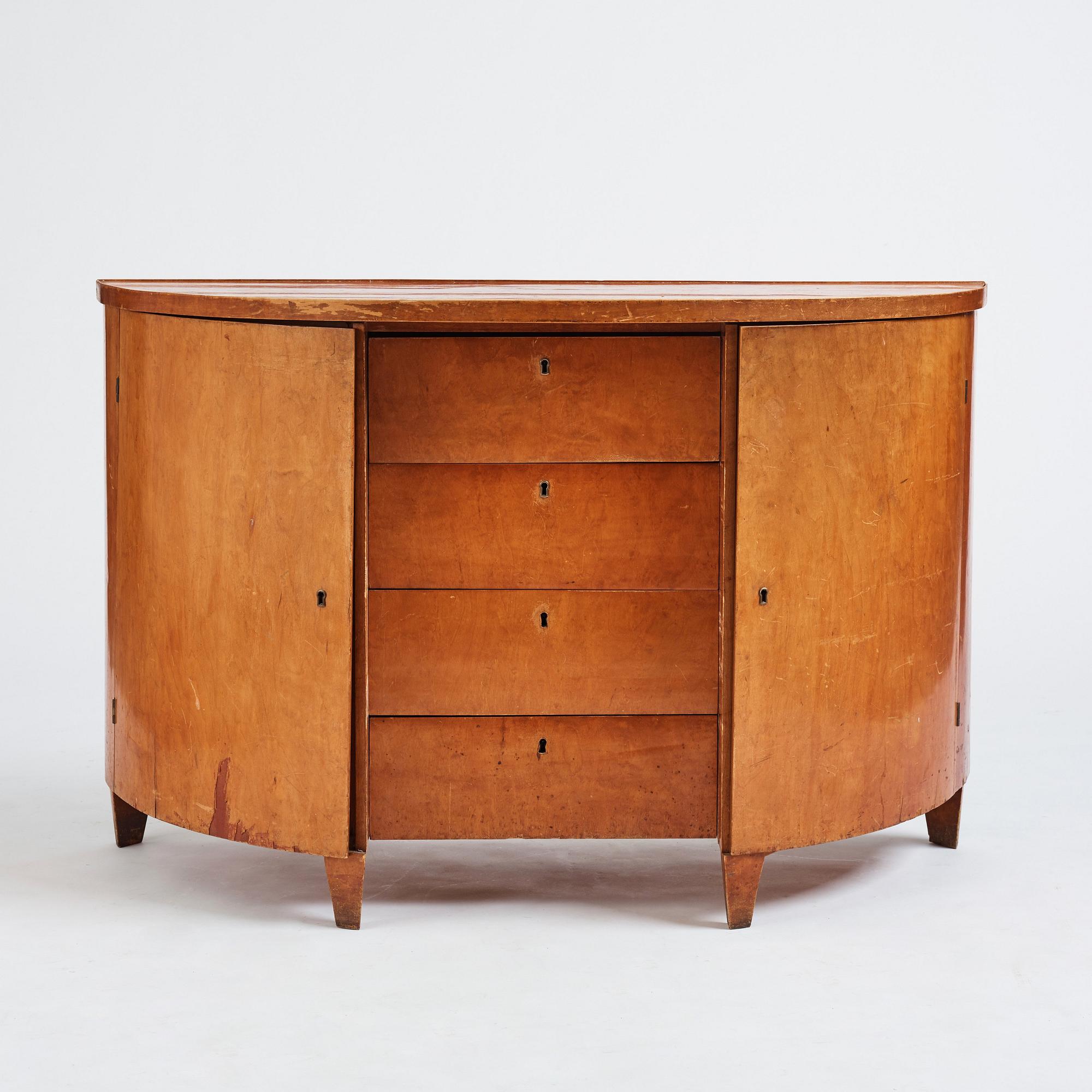Gunnar Asplund, a Swedish Grace birch sideboard, 1910- 1920's.