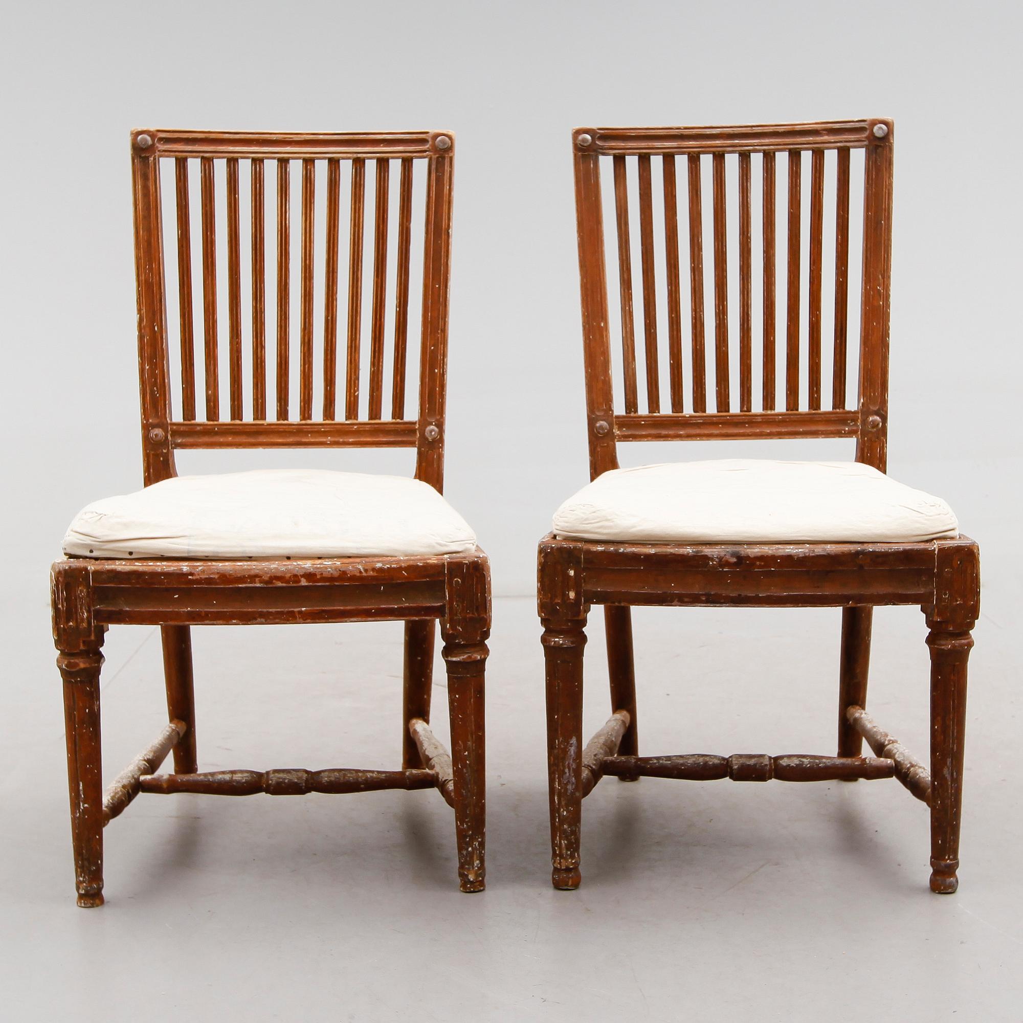 STOLAR, 1 par, sengustavianska, omkring år 1800.