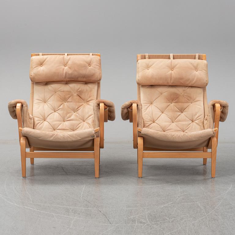 BRUNO MATHSSON, a pair of 'Pernilla' arm chairs, Dux.