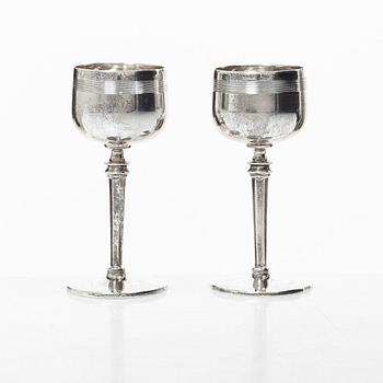 Supkoppar, 6 st, silver, Mappin & Webb, Birmingham, England, 1913-15.