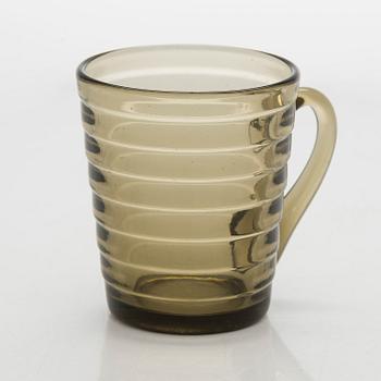 Aino Aalto, cup and plates, 3 pcs, "Bölgeblick" Karhula Glassworks 1930s.