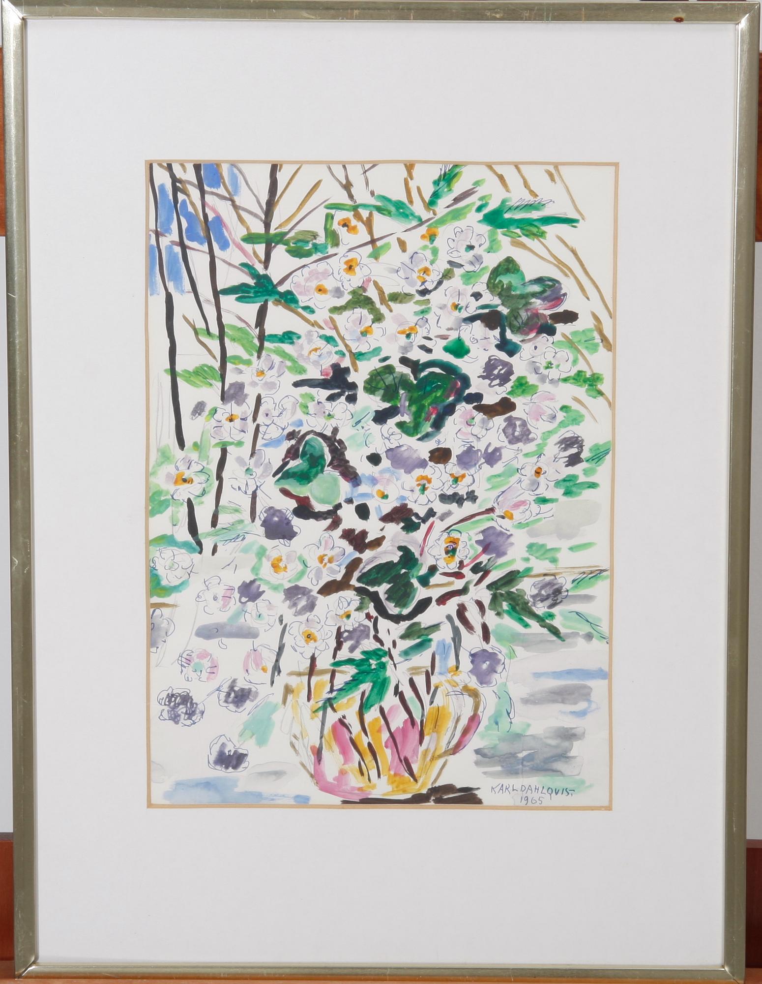 DAHLQVIST, KARL. Akvarell. Sign o dat 1965.