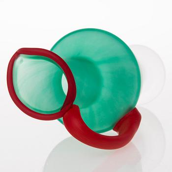 A glass bowl and decanter, signed, Kosta Boda, second half of 20th Century.