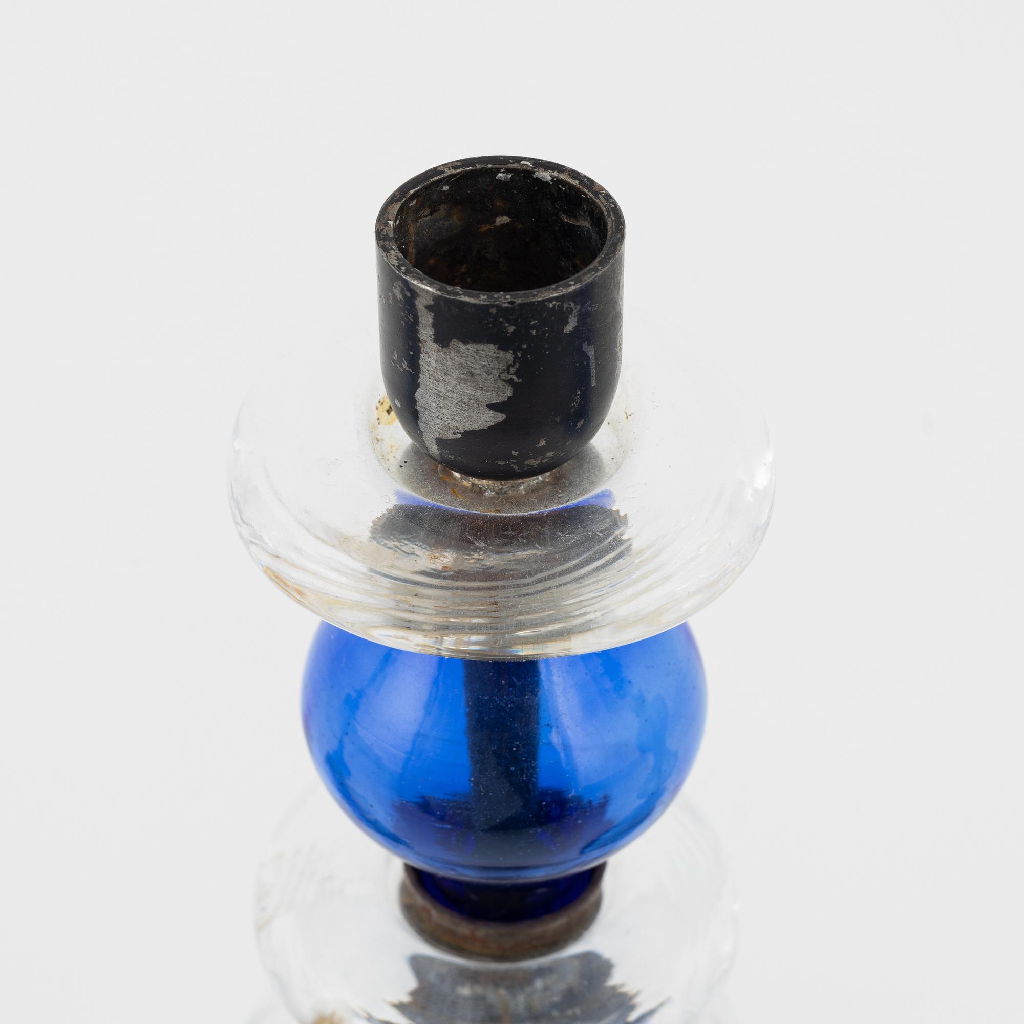 Erik Höglund, four glass and metal candle sticks, Boda Smide, Sweden.