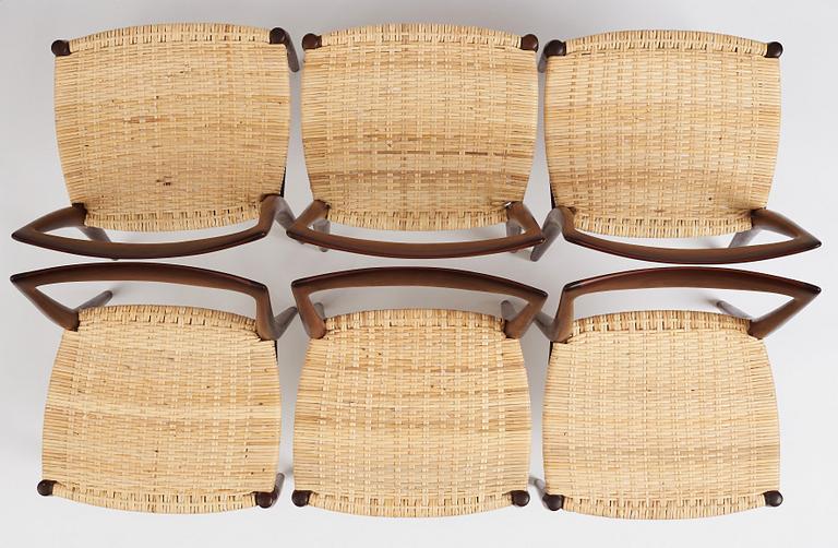 Adolf Relling Sigurd Resell, a set of six teak 'Bambi 61/2' chairs,  Gustav Bahus Eftf, Norway 1950s-60s.