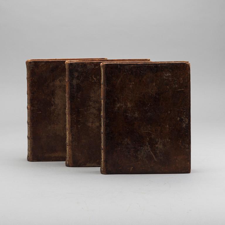 ANTOINE FRANCOIS PREVOST, "HISTORIE GENERALE DES VOYAGES... " 3 vol, utgivare Pierre d' Hondt 1747.
