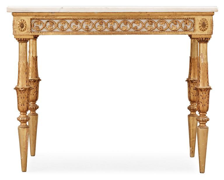 A late Gustavian late 18th Century console table. Design by Louis Masreliez and executed by Jean Baptist Masreliez.