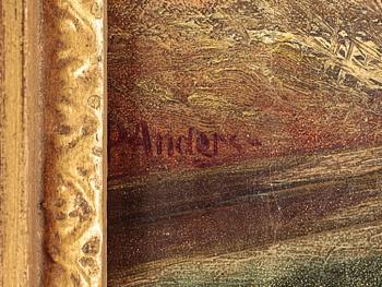 OKÄND KONSTNÄR, 2 st, olja på duk, Bär sign P. Anders, 1800-tal.