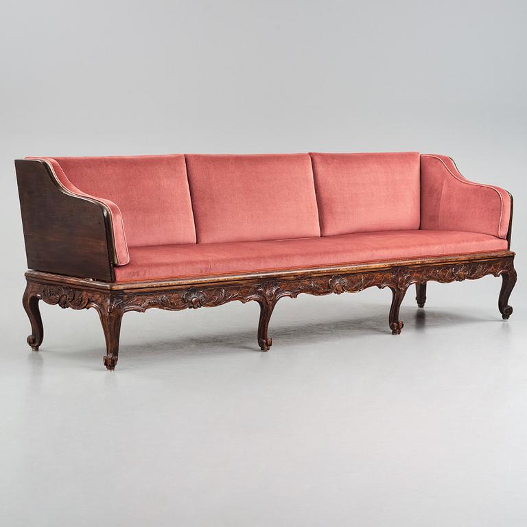 A Swedish Rococo sofa, later part of the 18th century.