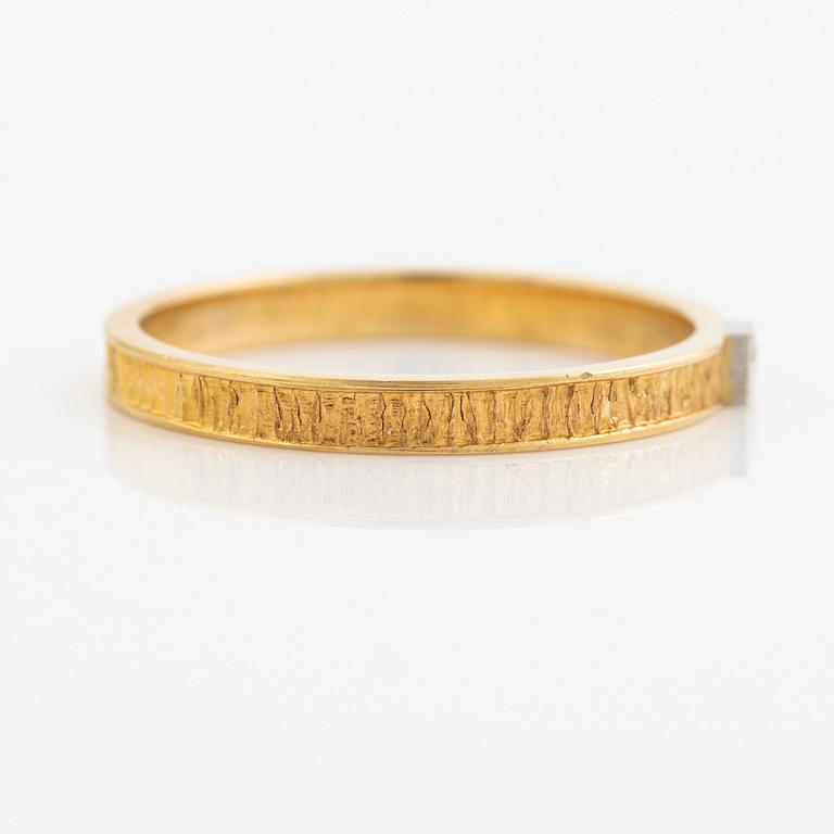 Lapponia, ring 18K guld med en åttkantslipad diamant, Finland 1978.