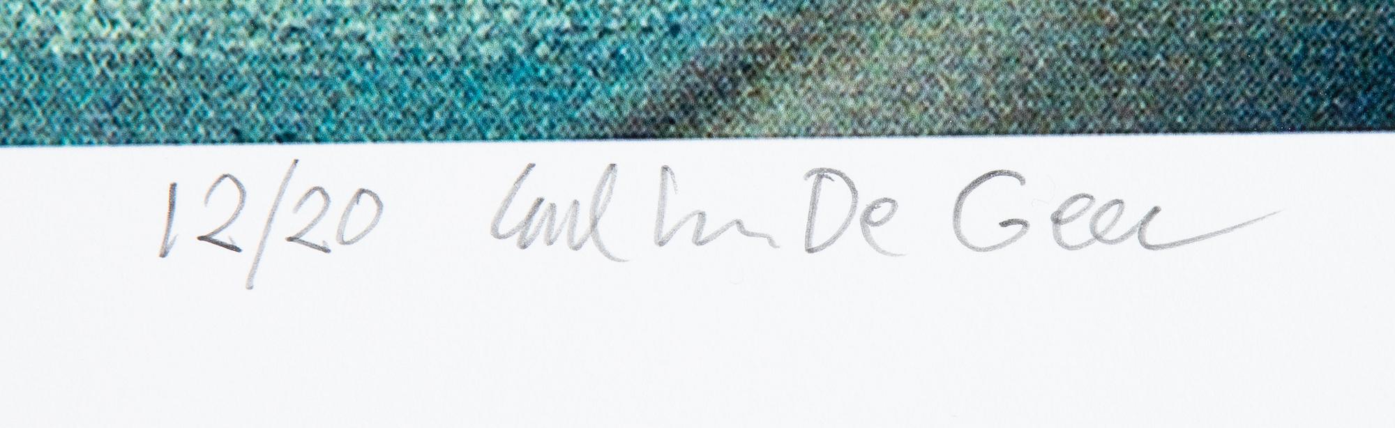 Carl Johan De Geer, lithograph in colours, signed 12/20.