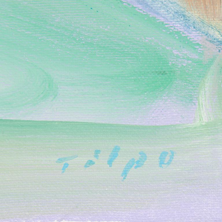 FRULS TILPO, duk, signerad Fruls Tilpo och daterad 2005 på spännramen.