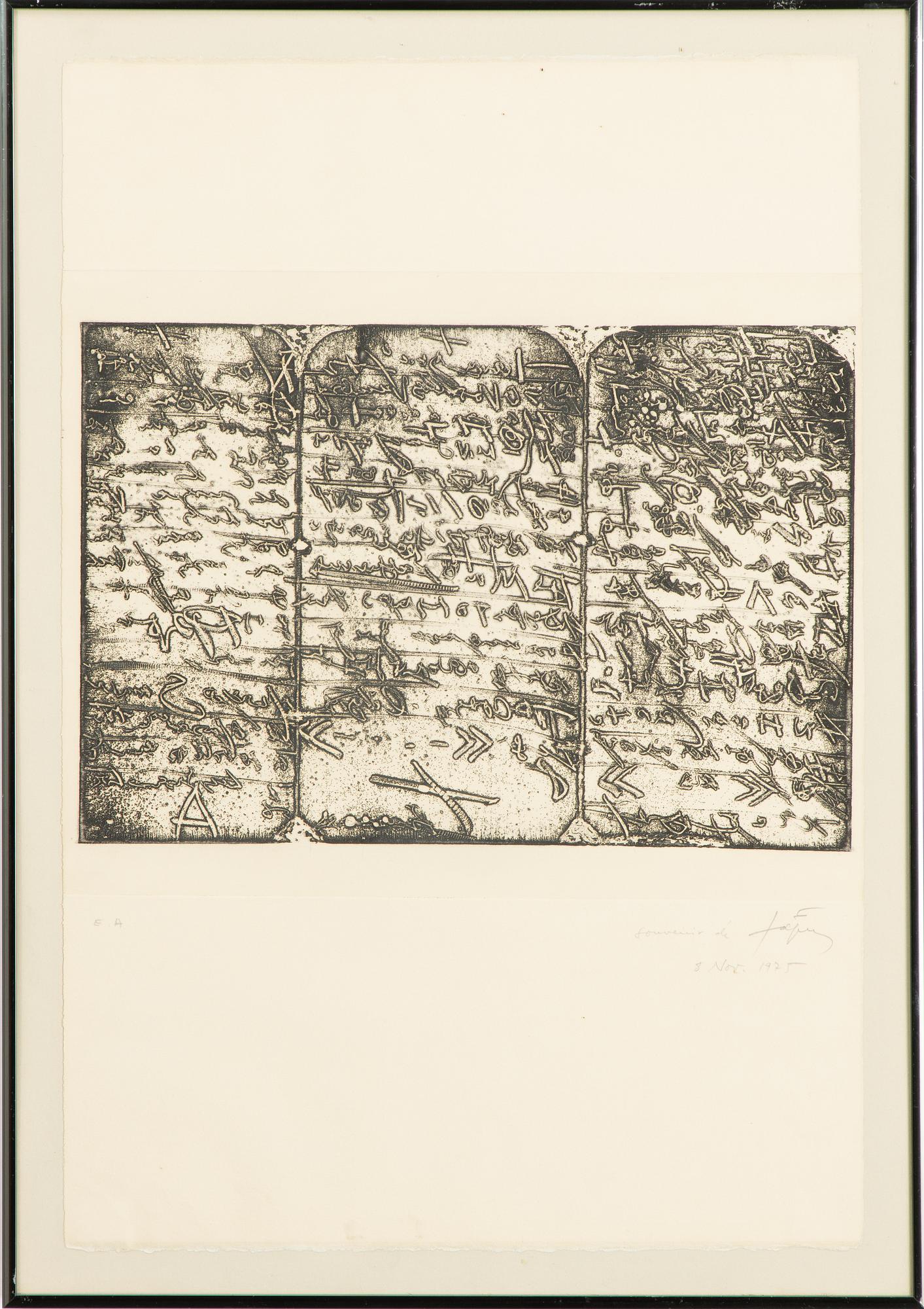 Antoni Tàpies, "Edmond Jabès, Ca suit son cours".