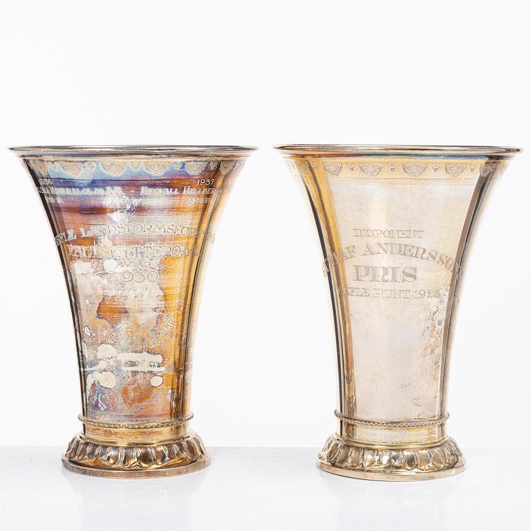 Guldsmedsaktiebolaget (GAB), Cups, a pair, silver, Stockholm 1927 and 1933.