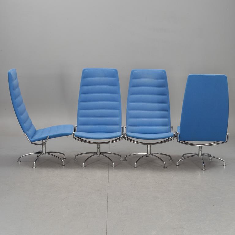 FÅTÖLJER, 4 st, "SAS Chair Series", Jens Amundsen för Fritz Hansen.