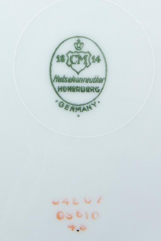 MATSERVIS, 61 delar, porslin, Hutschenreuther Hohenberg, 1900-talets mitt.
