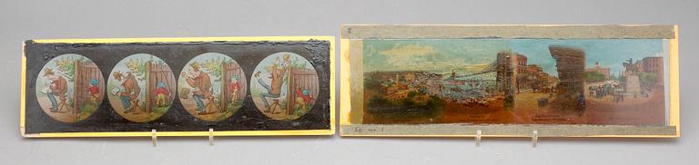 GLASBILDER, ca 105 delar, sekelskiftet 1800/1900.