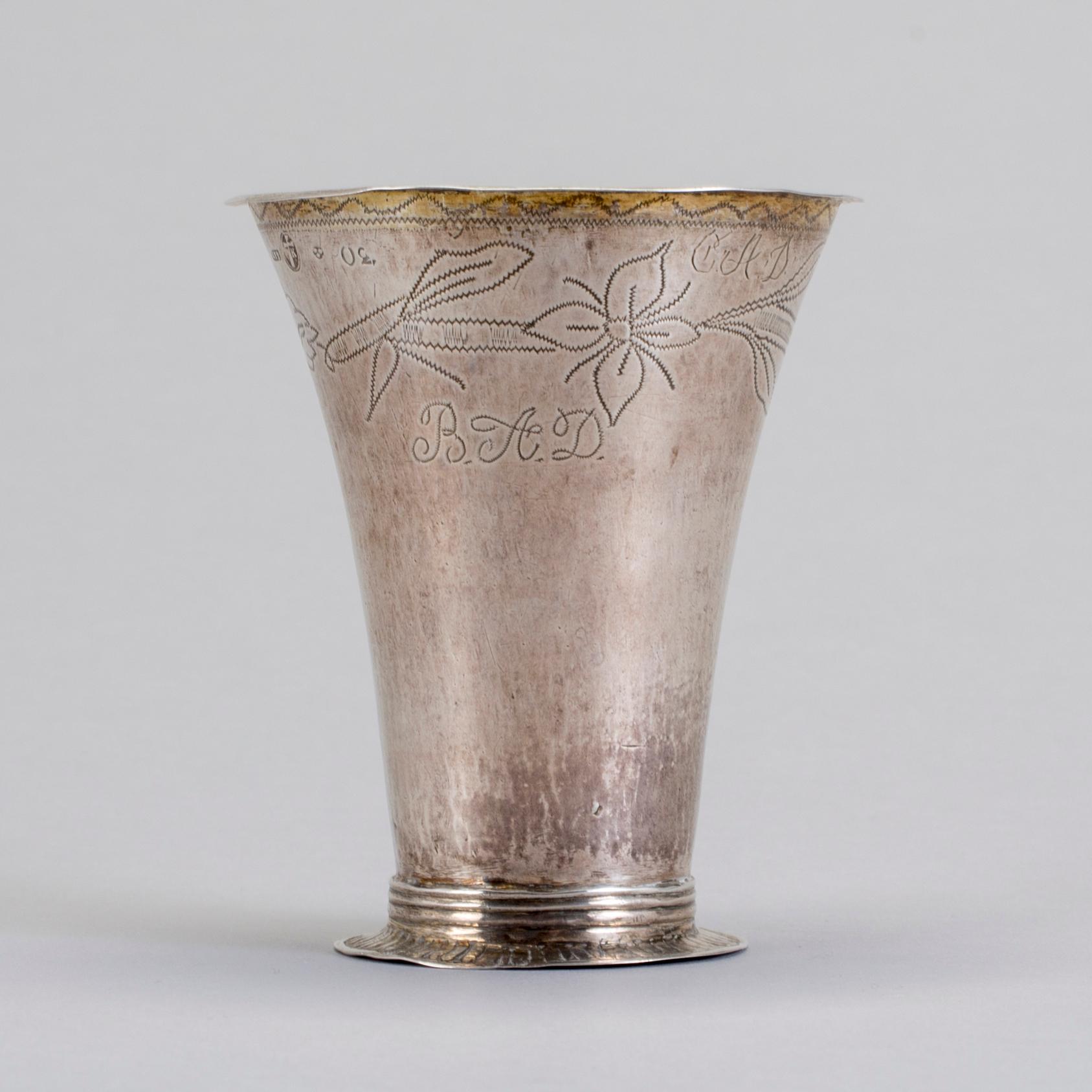 BÄGARE, silver, Anders Hjulström (1784-1816), Köping, 1796. Vikt 84 g.