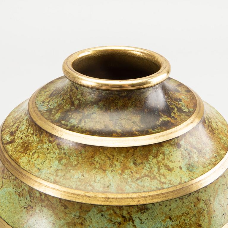 Vase, bronze, art deco, Svenska Metallverken, 1920's-30's.