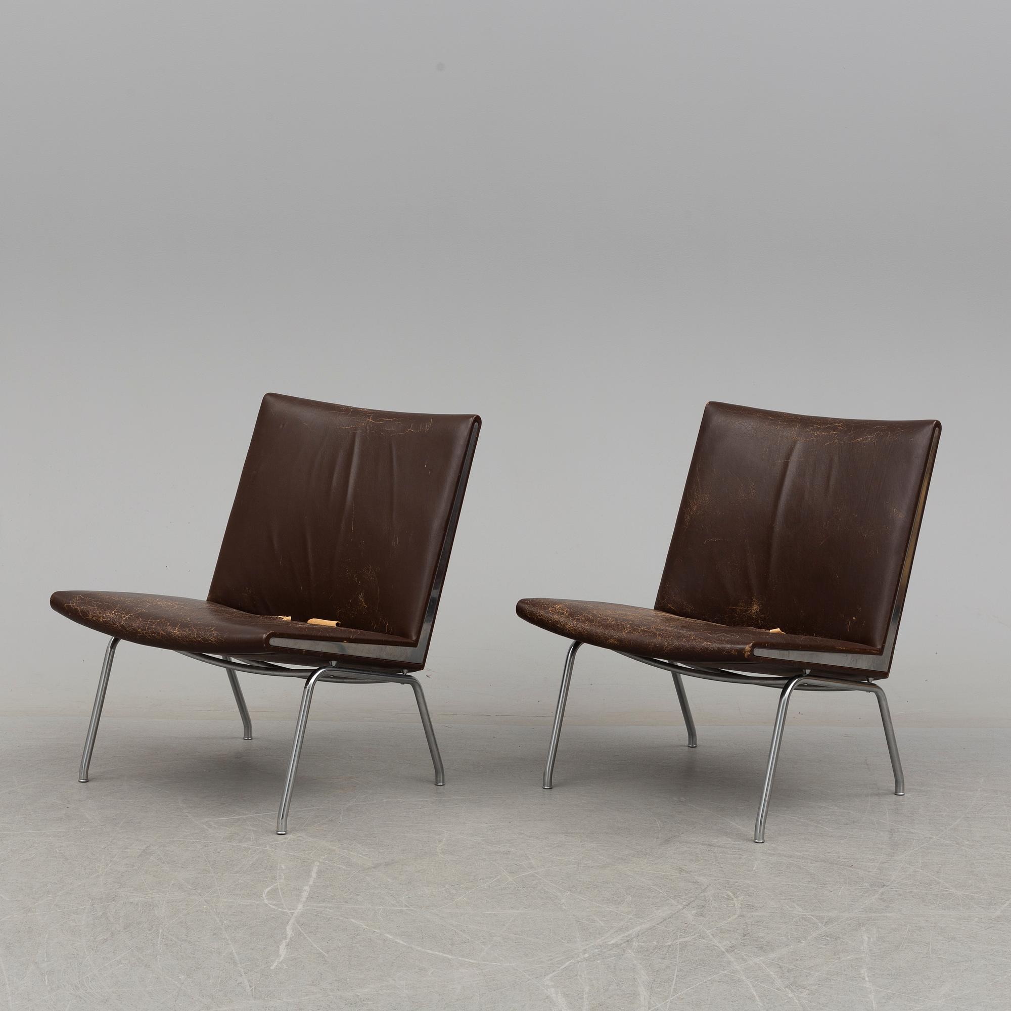 HANS WEGNER, fåtöljer, ett par, Kastrup Airport Lounge Chair, för AP Stolen, 1900-talets andra hälft.