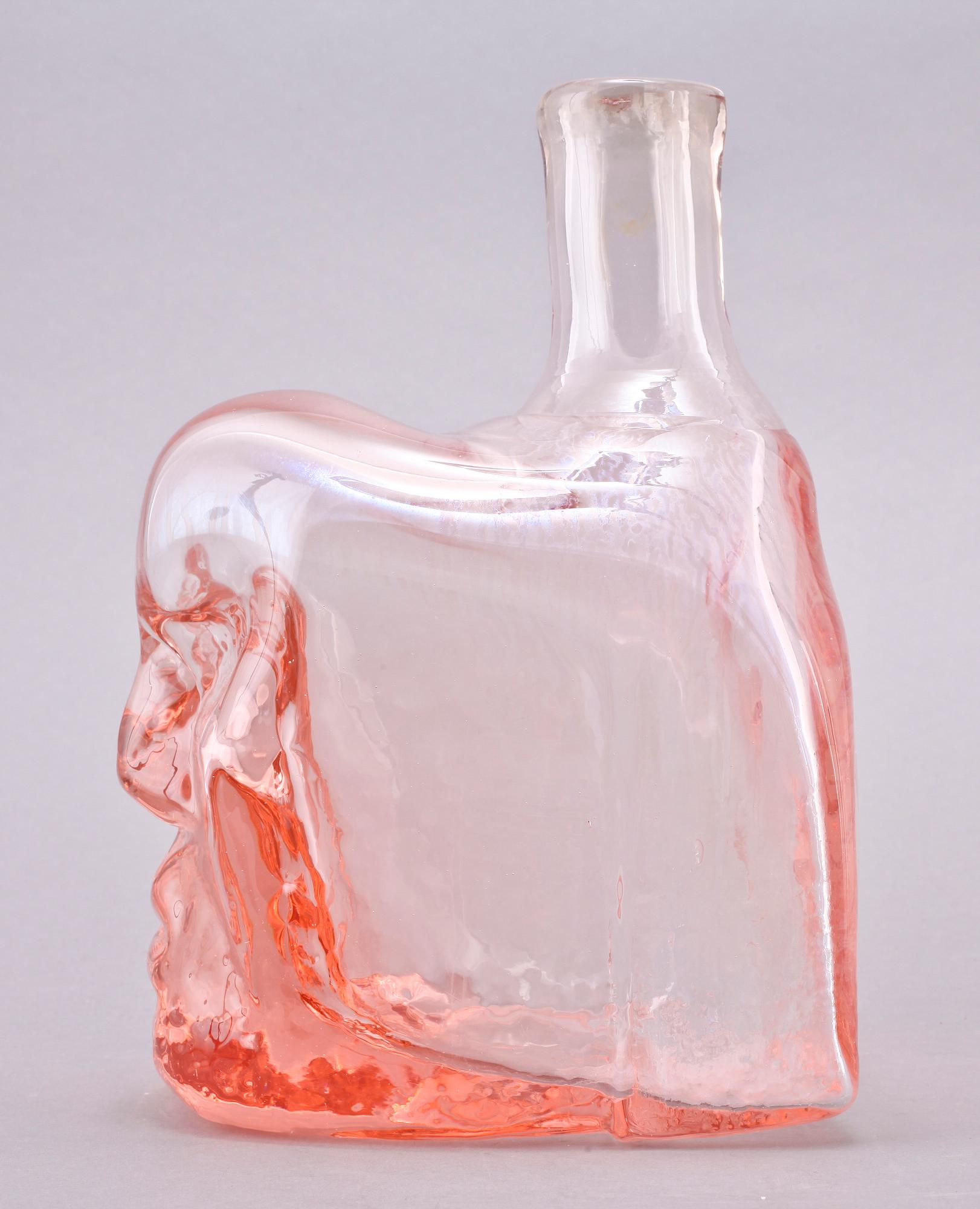 FLASKA, glas, Erik Höglund, Boda, sign. o dat. "1969".